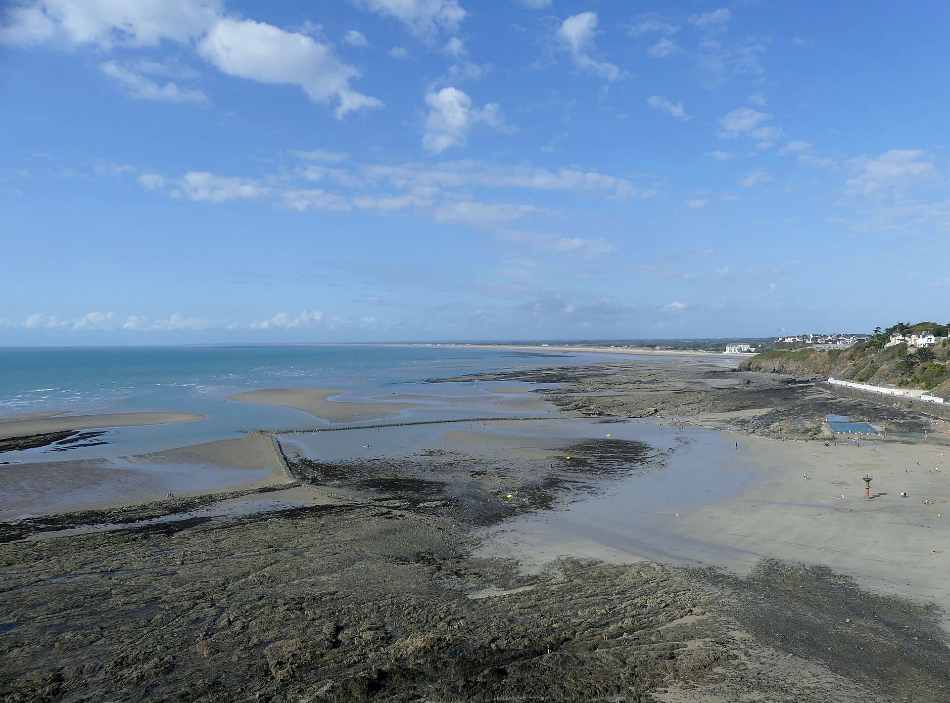 The immense low-tide flats of the bay at Granville