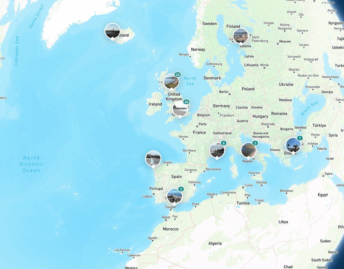 The Sea Glass Map interactive map