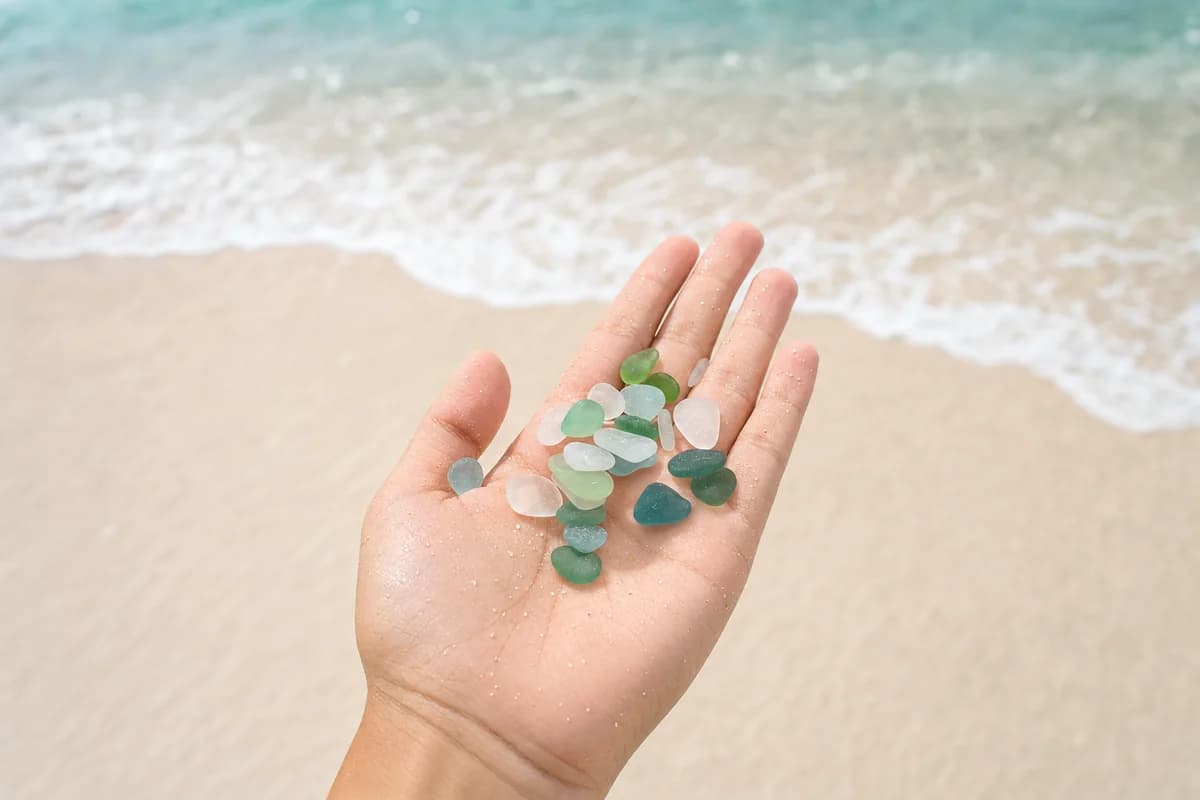 A handful of sea glass finds