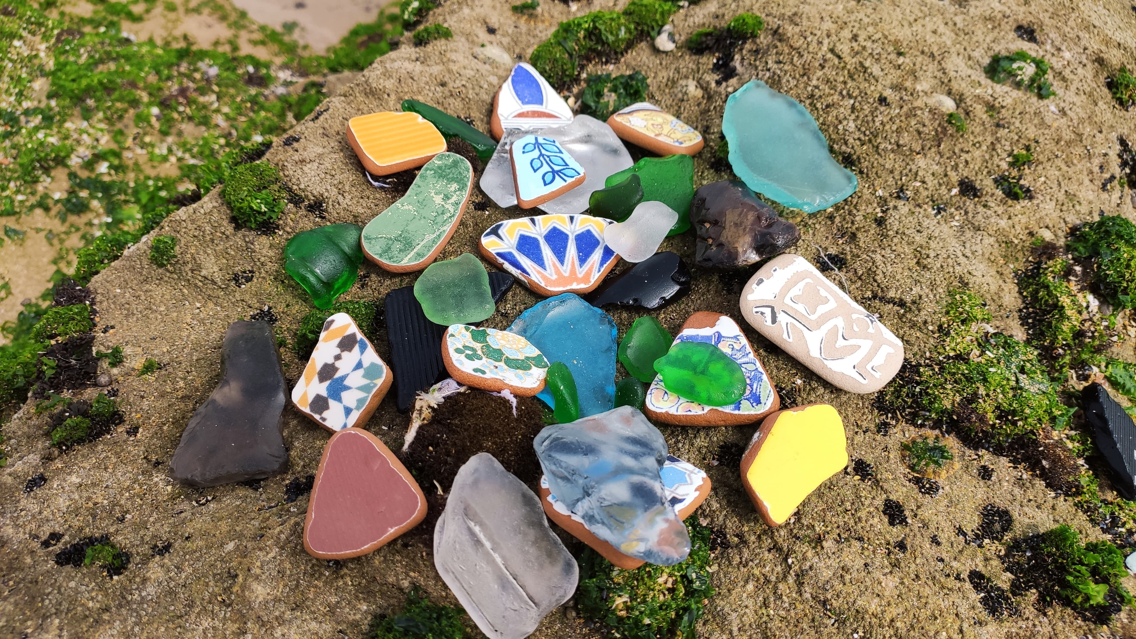 Sea glass found at Sea glass & Pottery