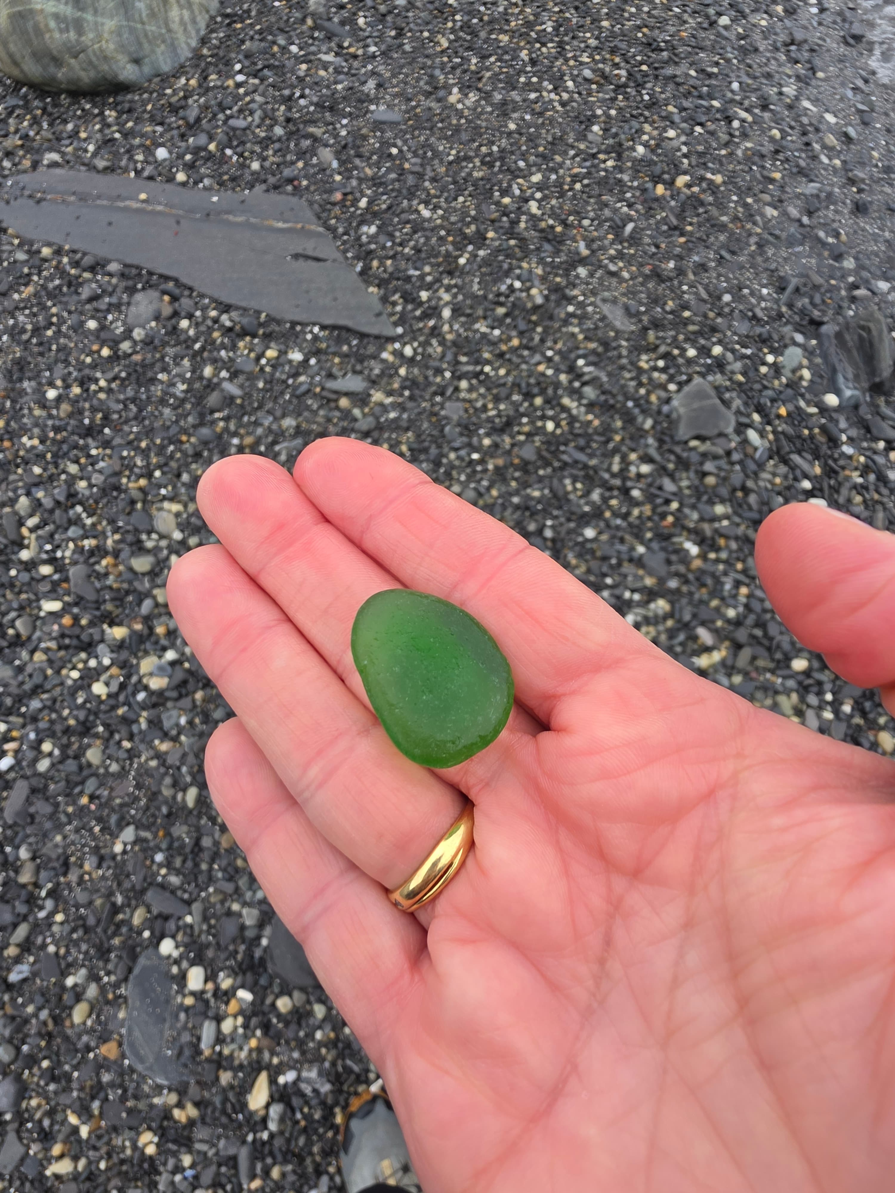 Sea glass found at Inner Rasskeila, Norway