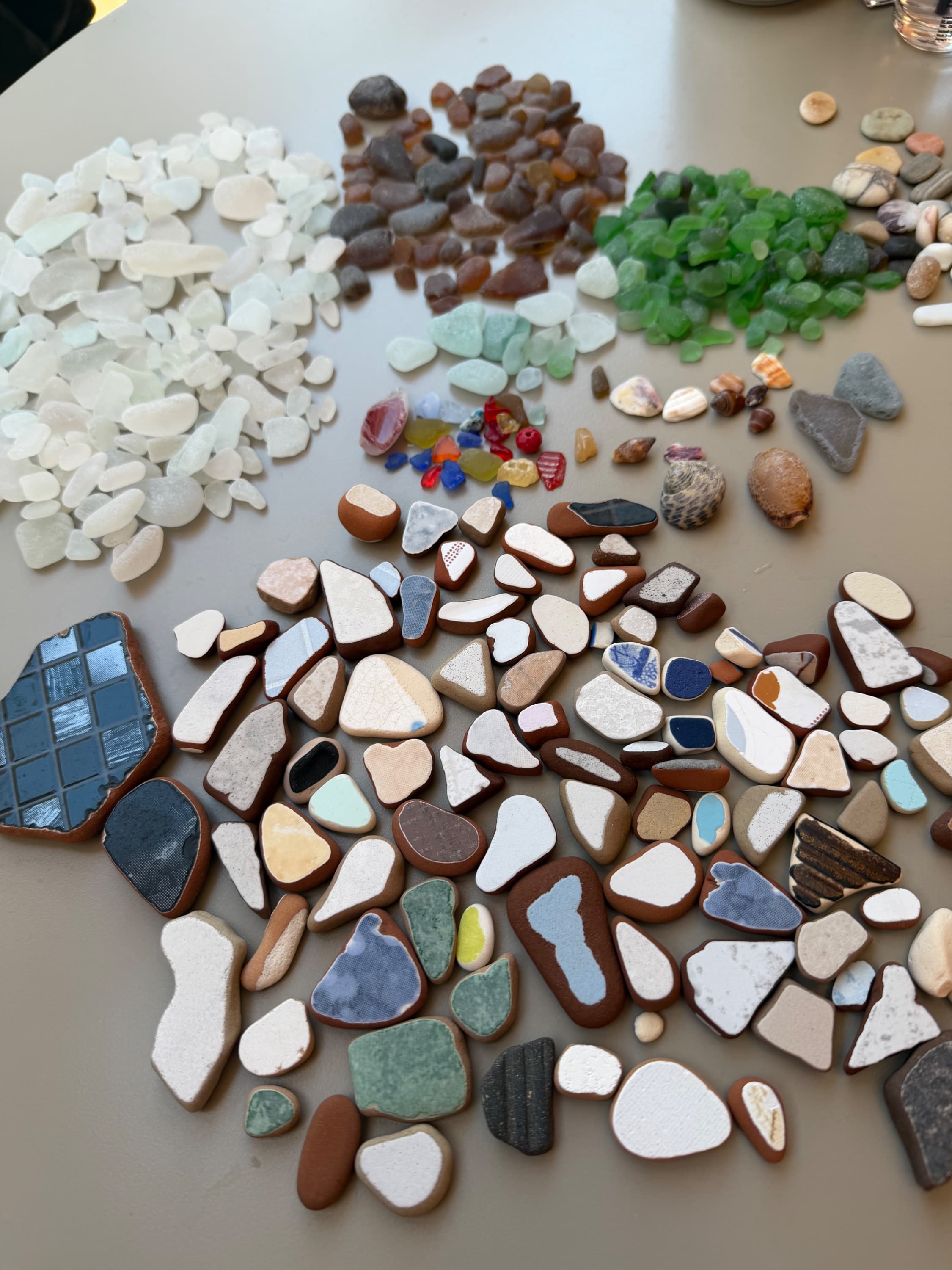 Sea glass found at Kroneri, Greece