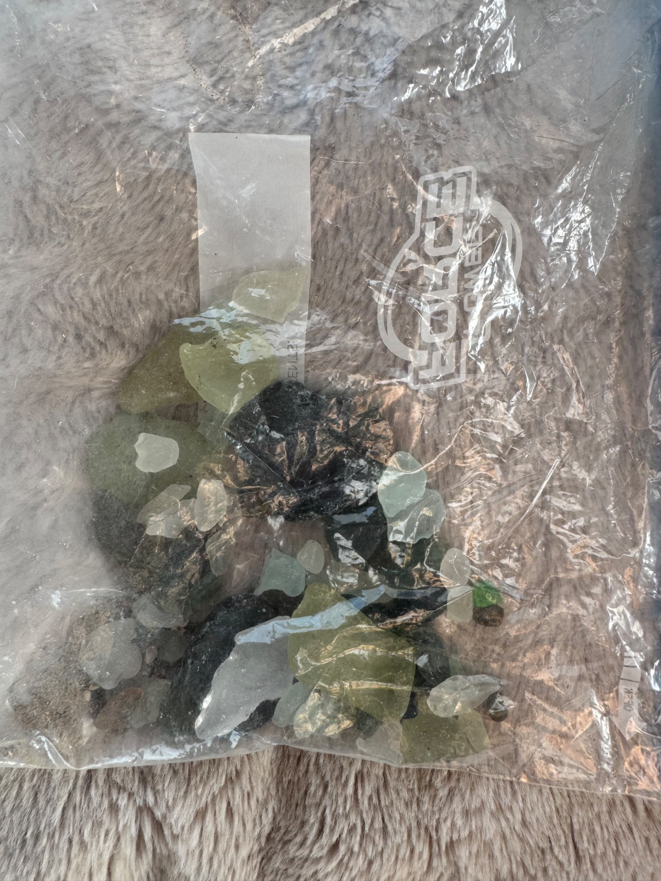 Sea glass found at Beadnell, United Kingdom