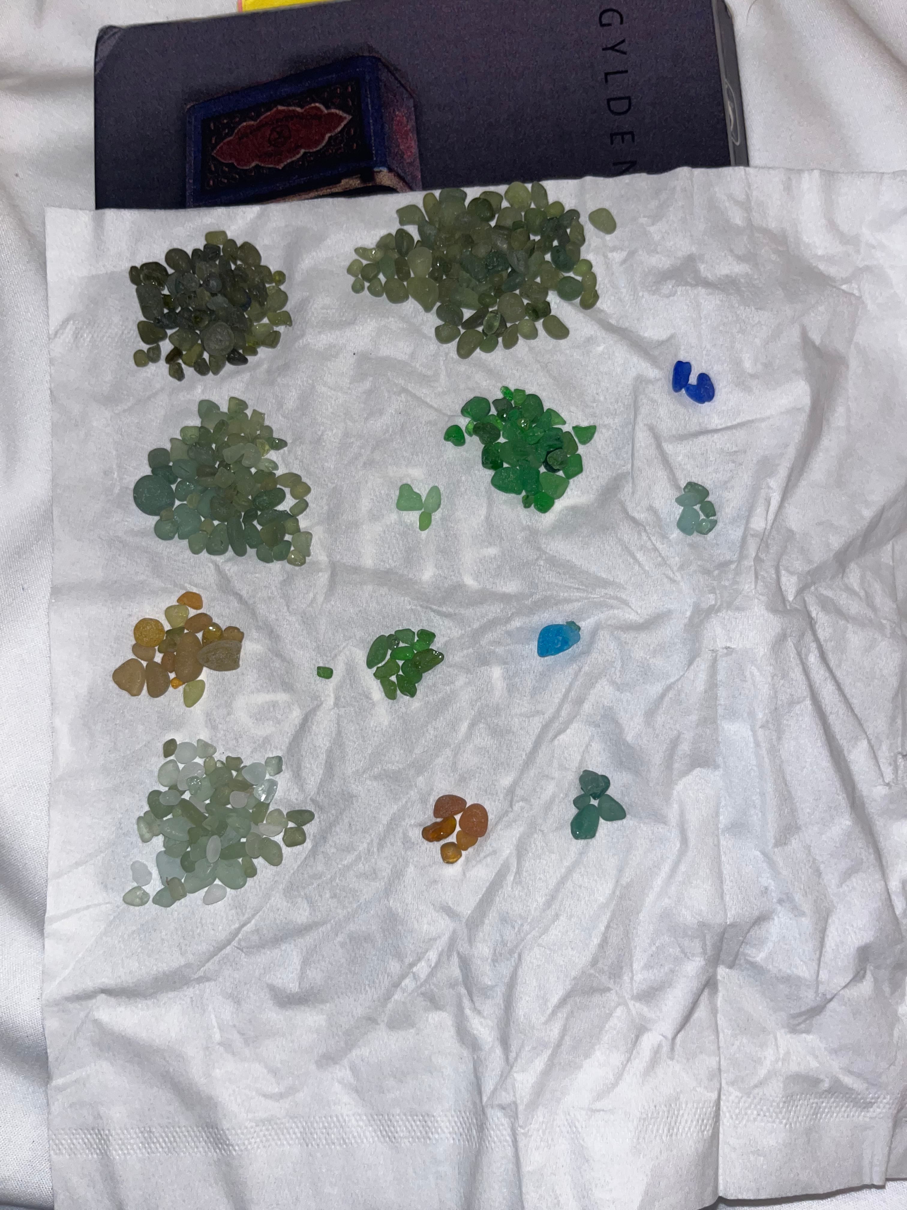 Sea glass found at At the end, France