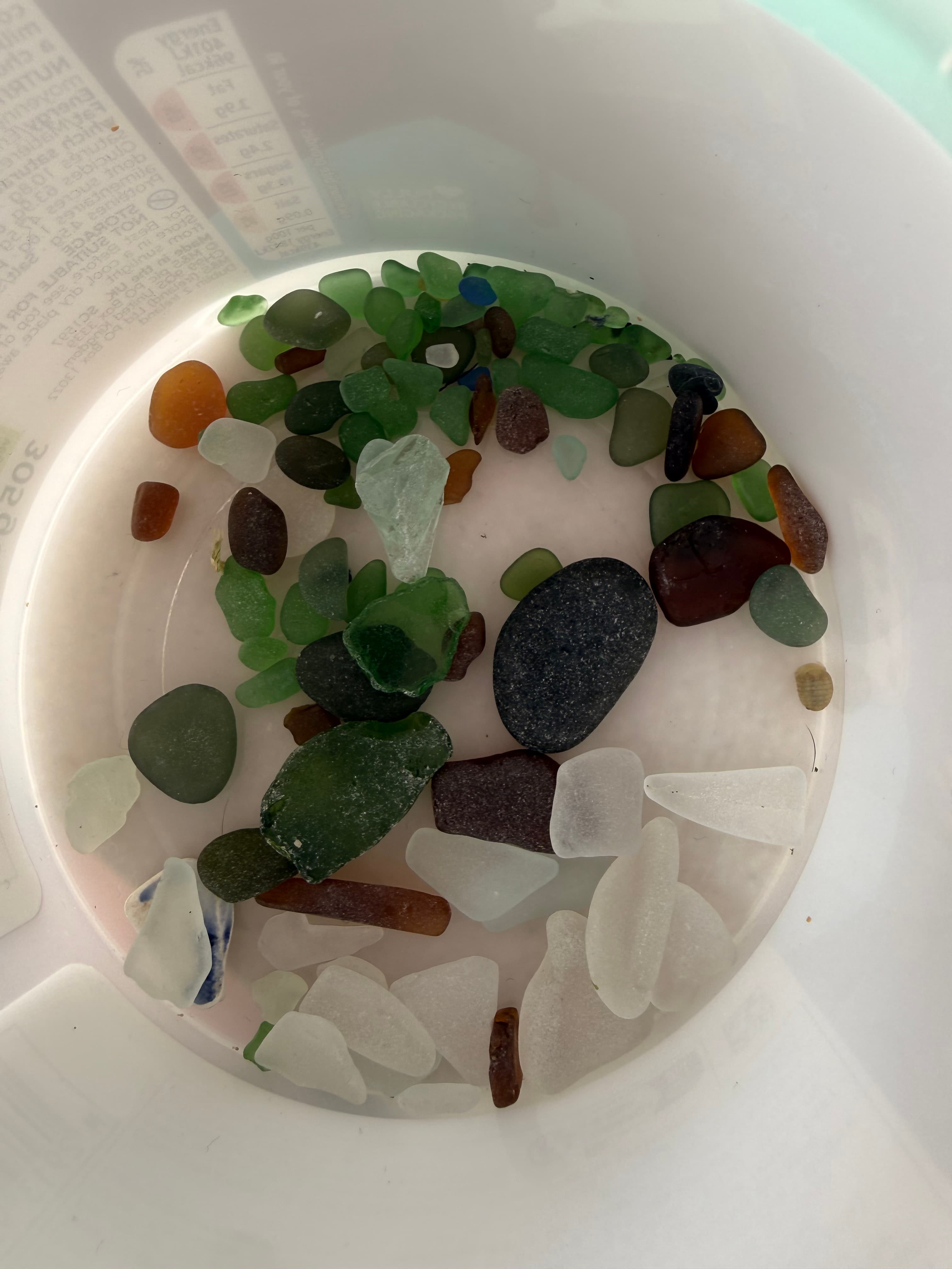 Sea glass collected at Polstreath, United Kingdom