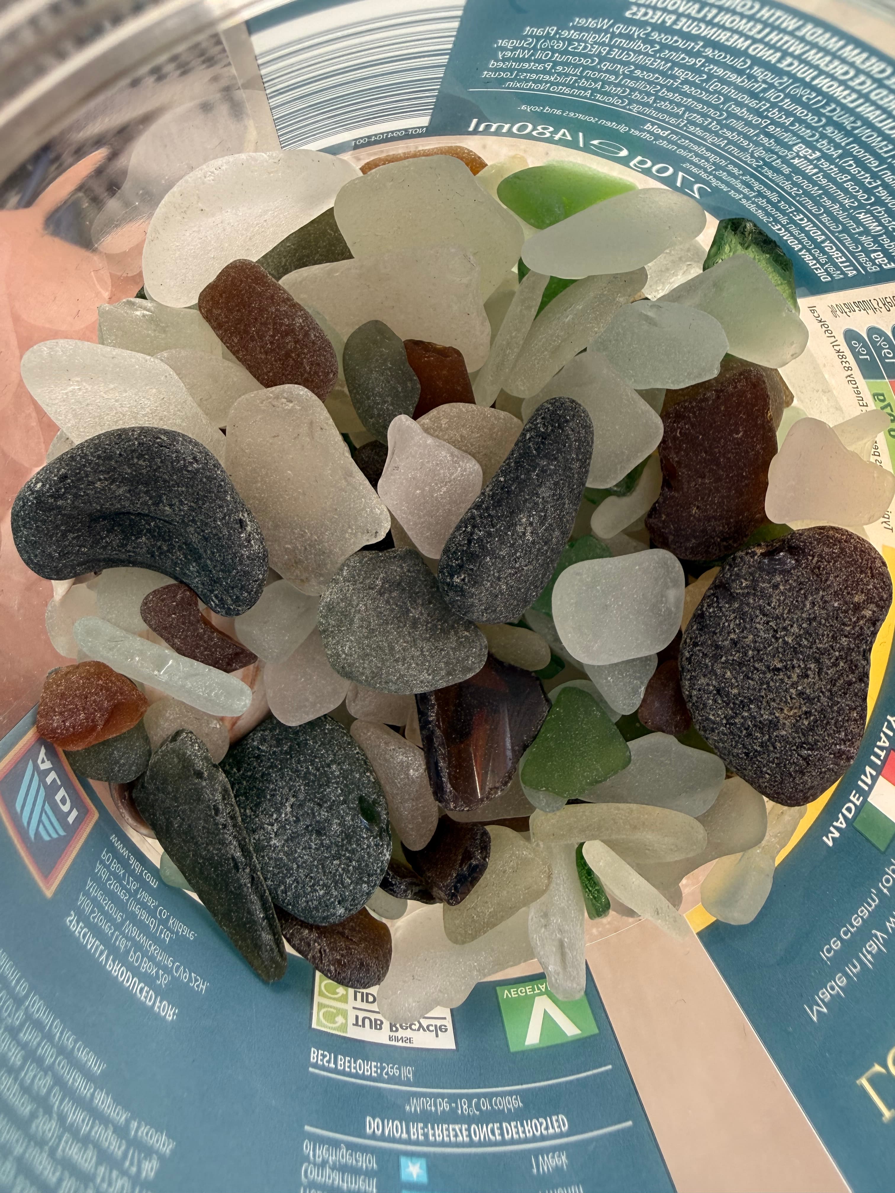 Sea glass collected at Aquarium, United Kingdom