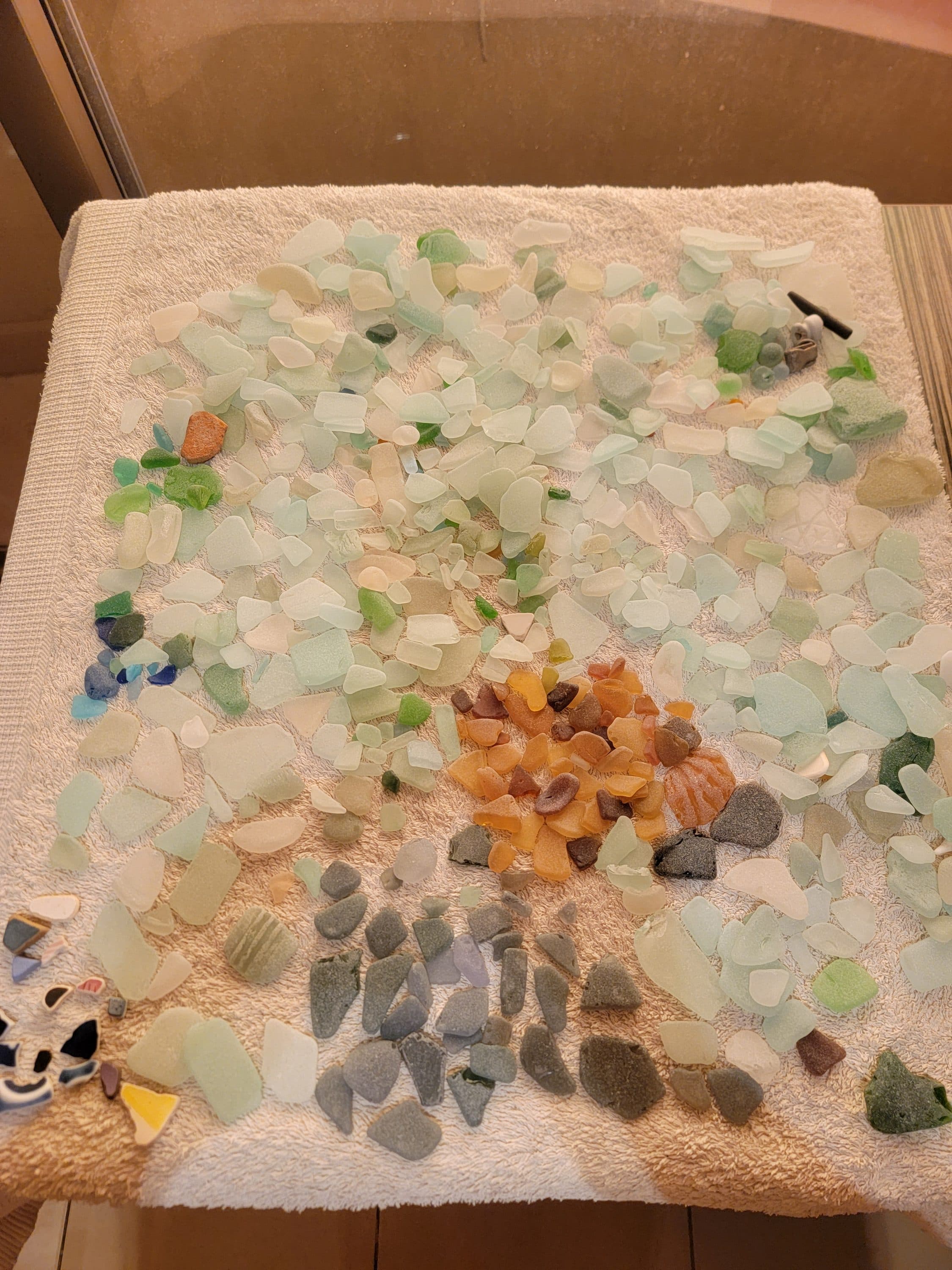Sea glass found at Tyre public beach, Lebanon