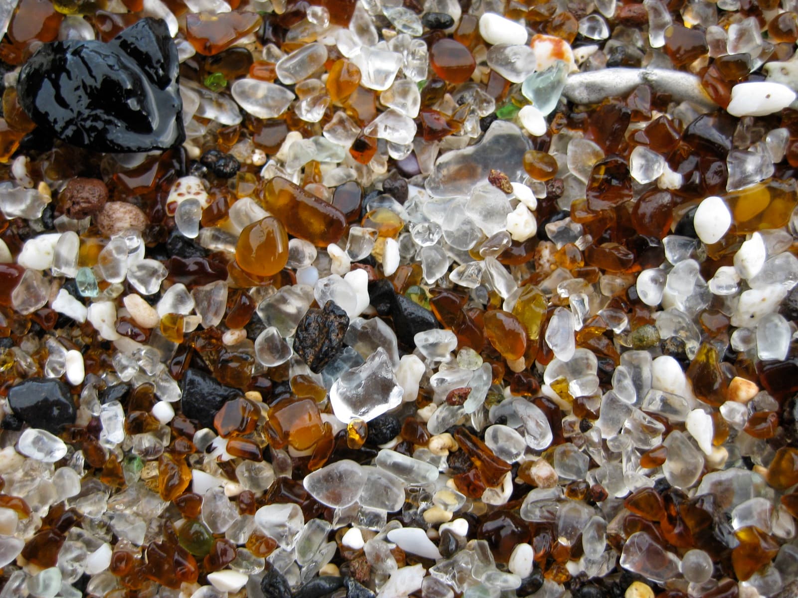 Sea glass found at Glass Beach, Port Allen, Kauai, United States