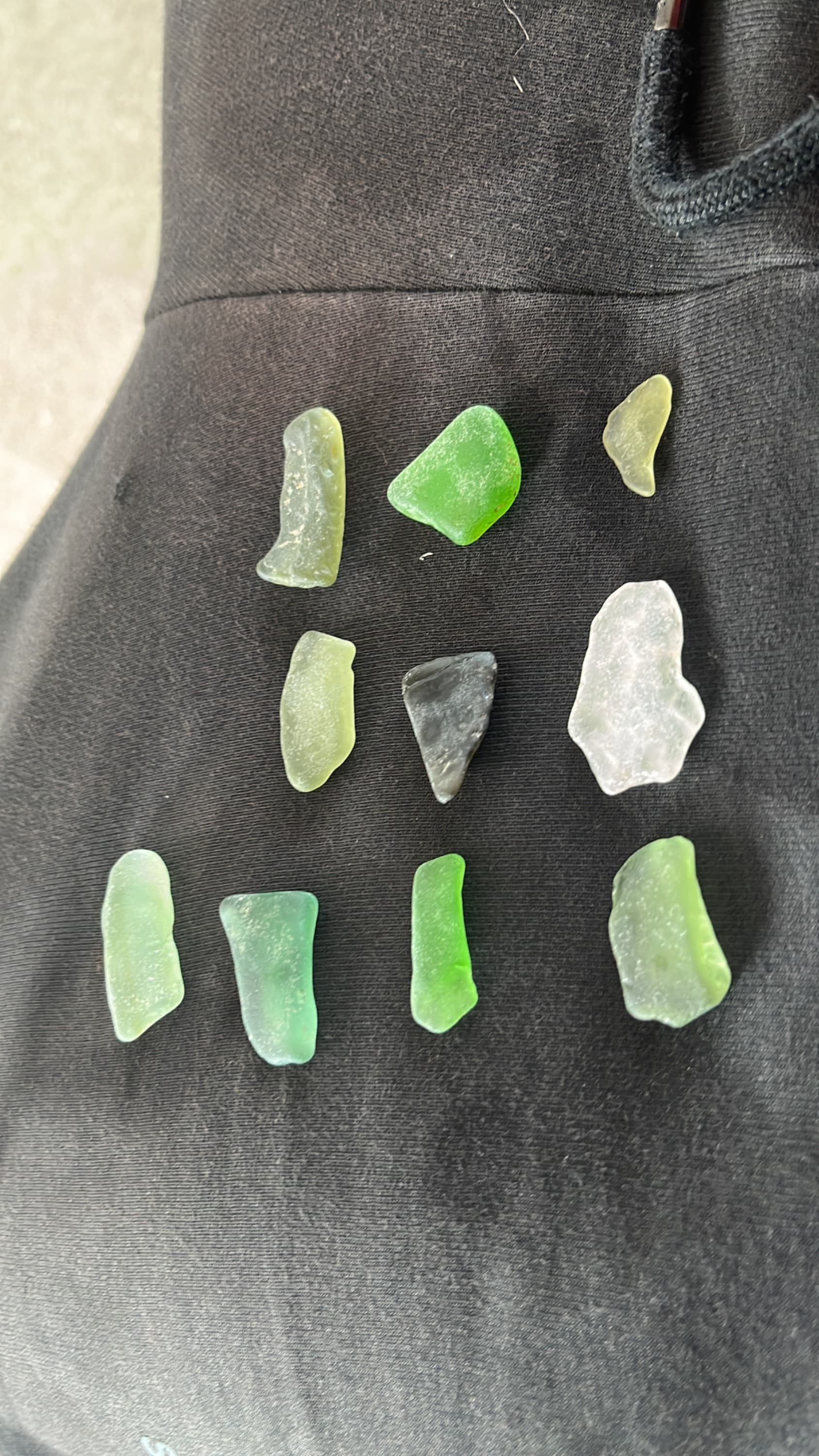 Sea glass found at The turkish glass beach, Türkiye