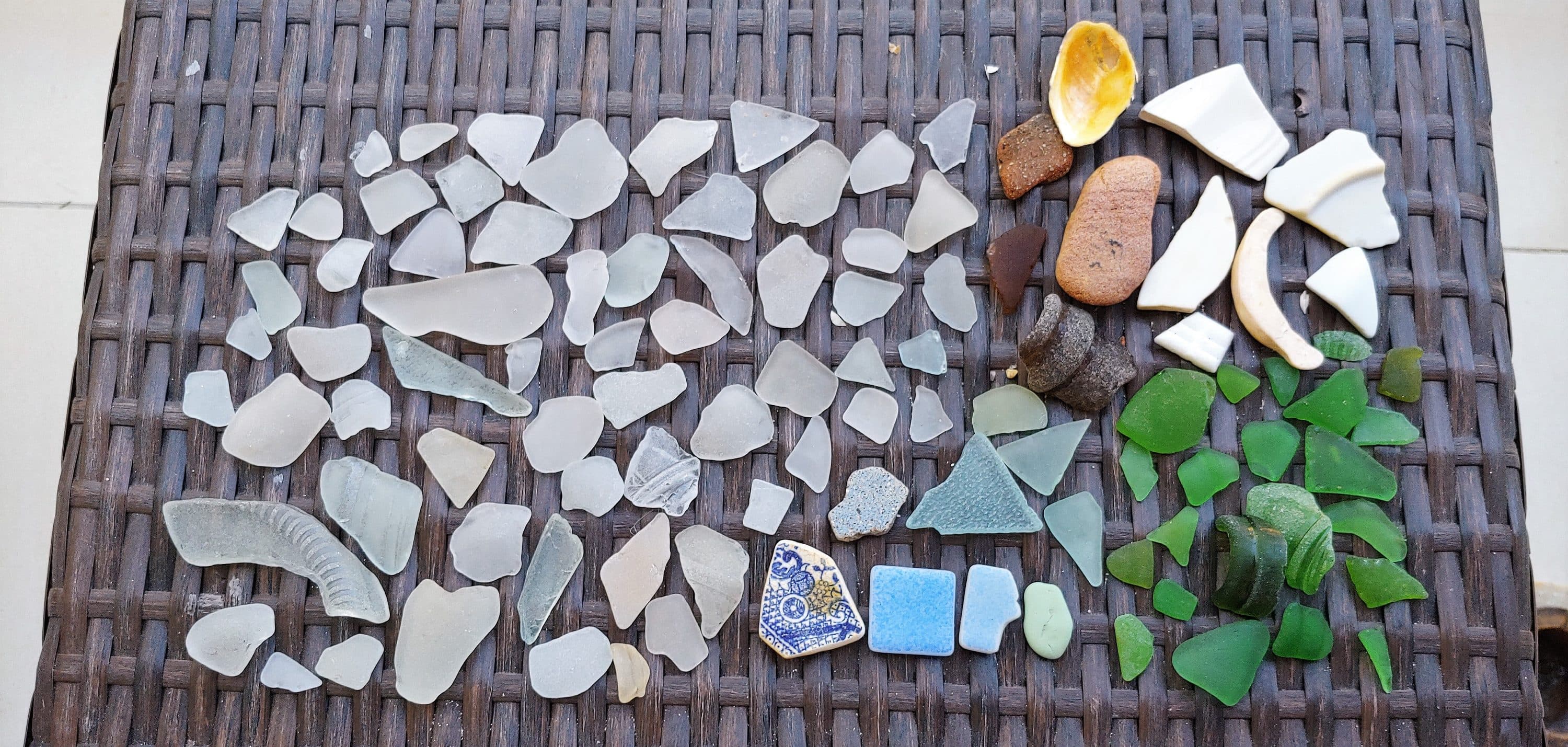 Sea glass collected at Camp Bay, Honduras