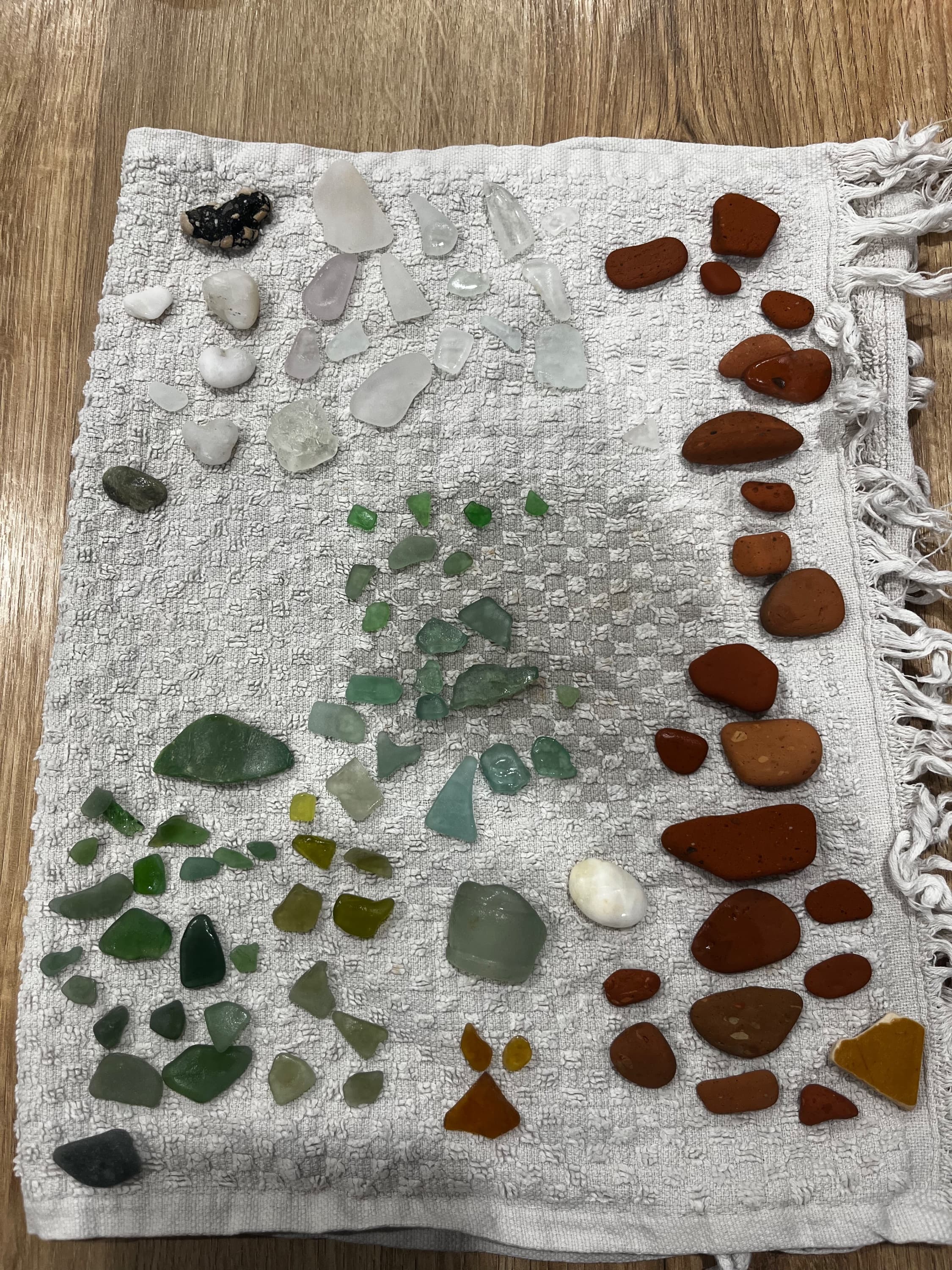Sea glass found at Plage de la courtade, France