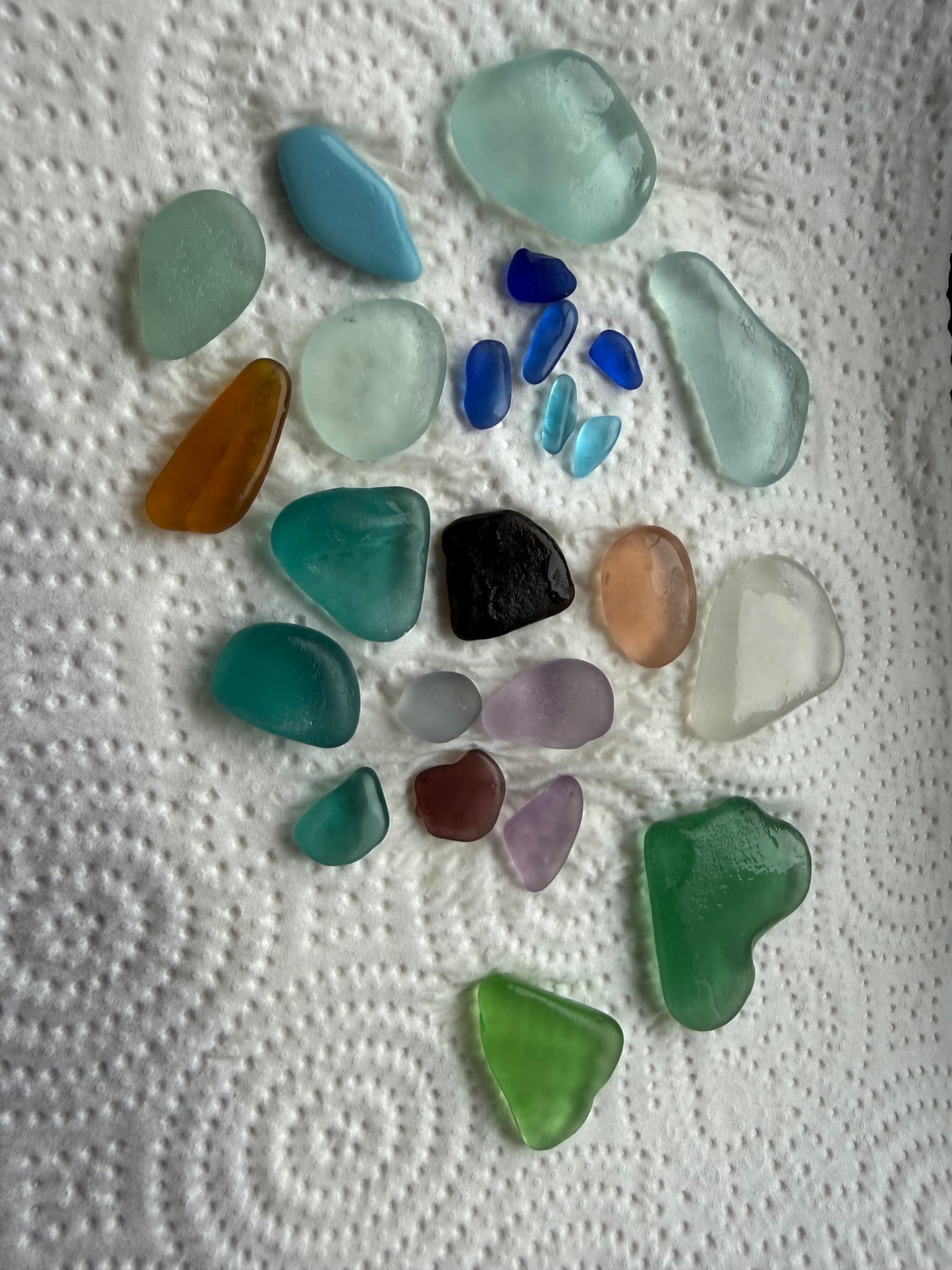 Sea glass found at Nerja beach, Spain