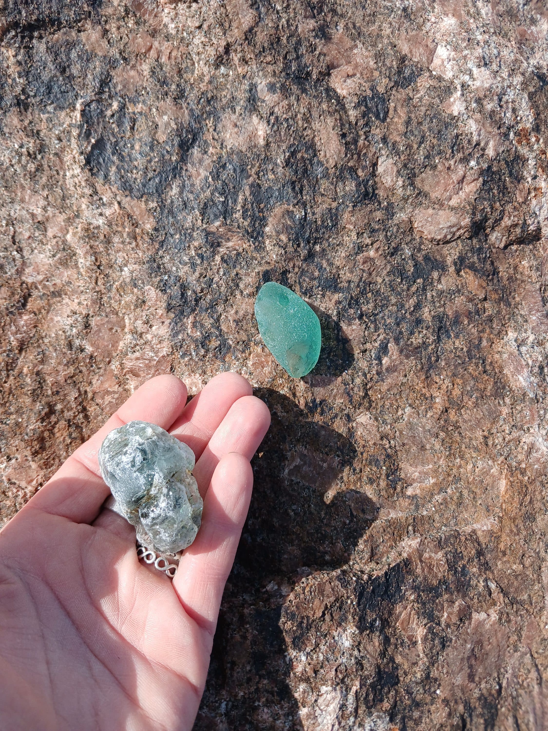 Sea glass found at Rossall, United Kingdom