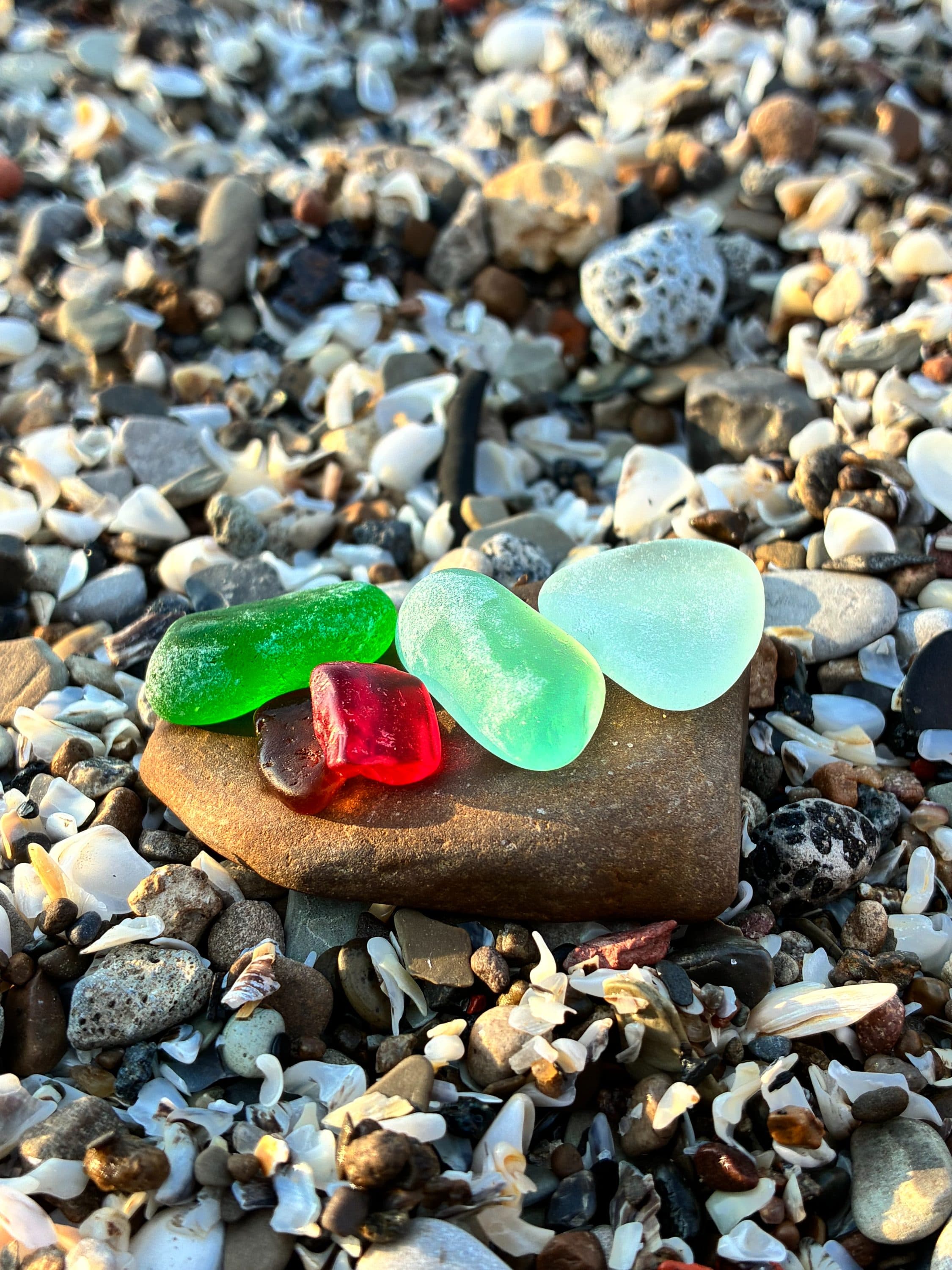 Sea glass found at Huntington Beach, United States
