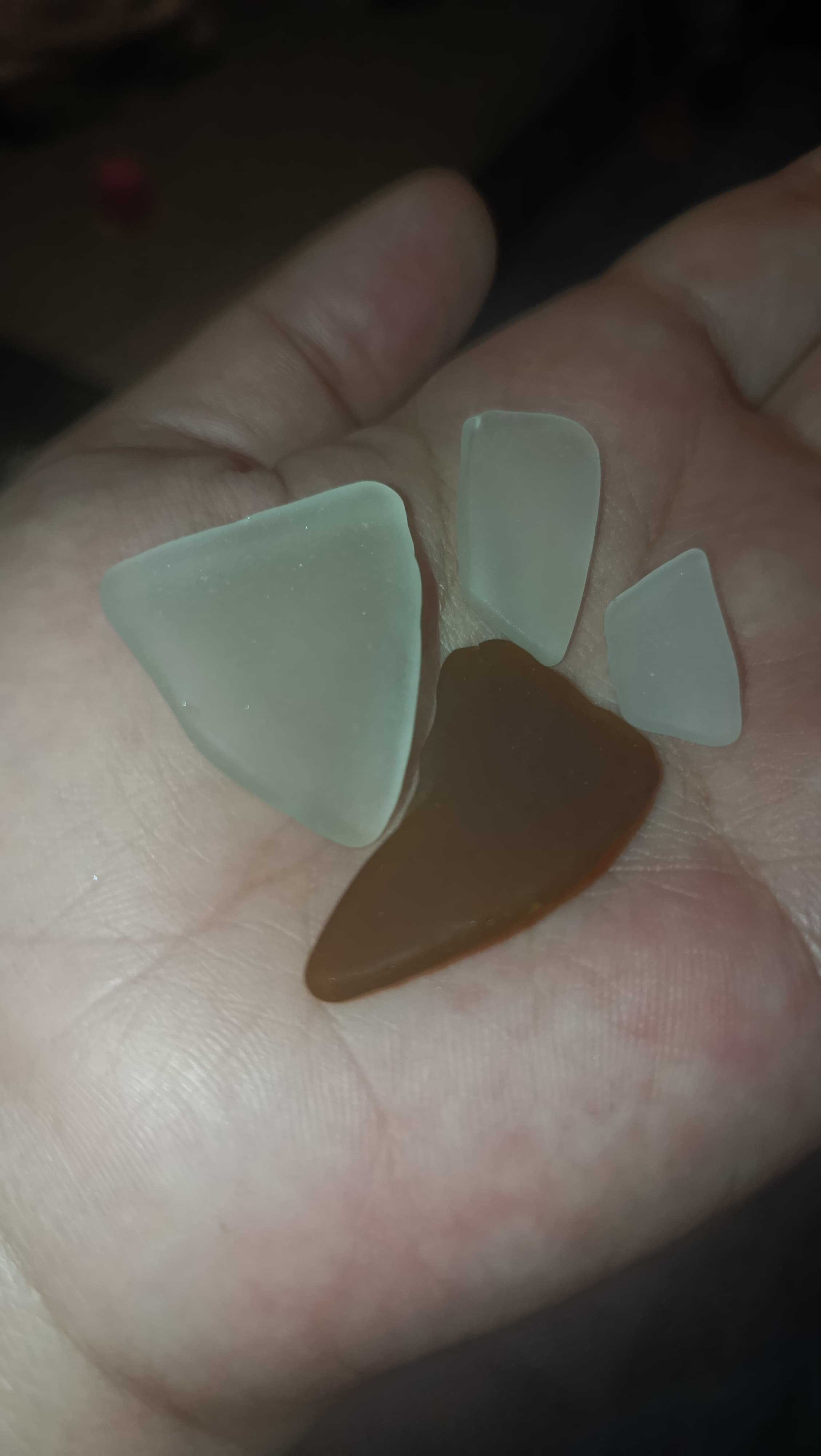 Sea glass found at Mai Khao Beach, Thailand