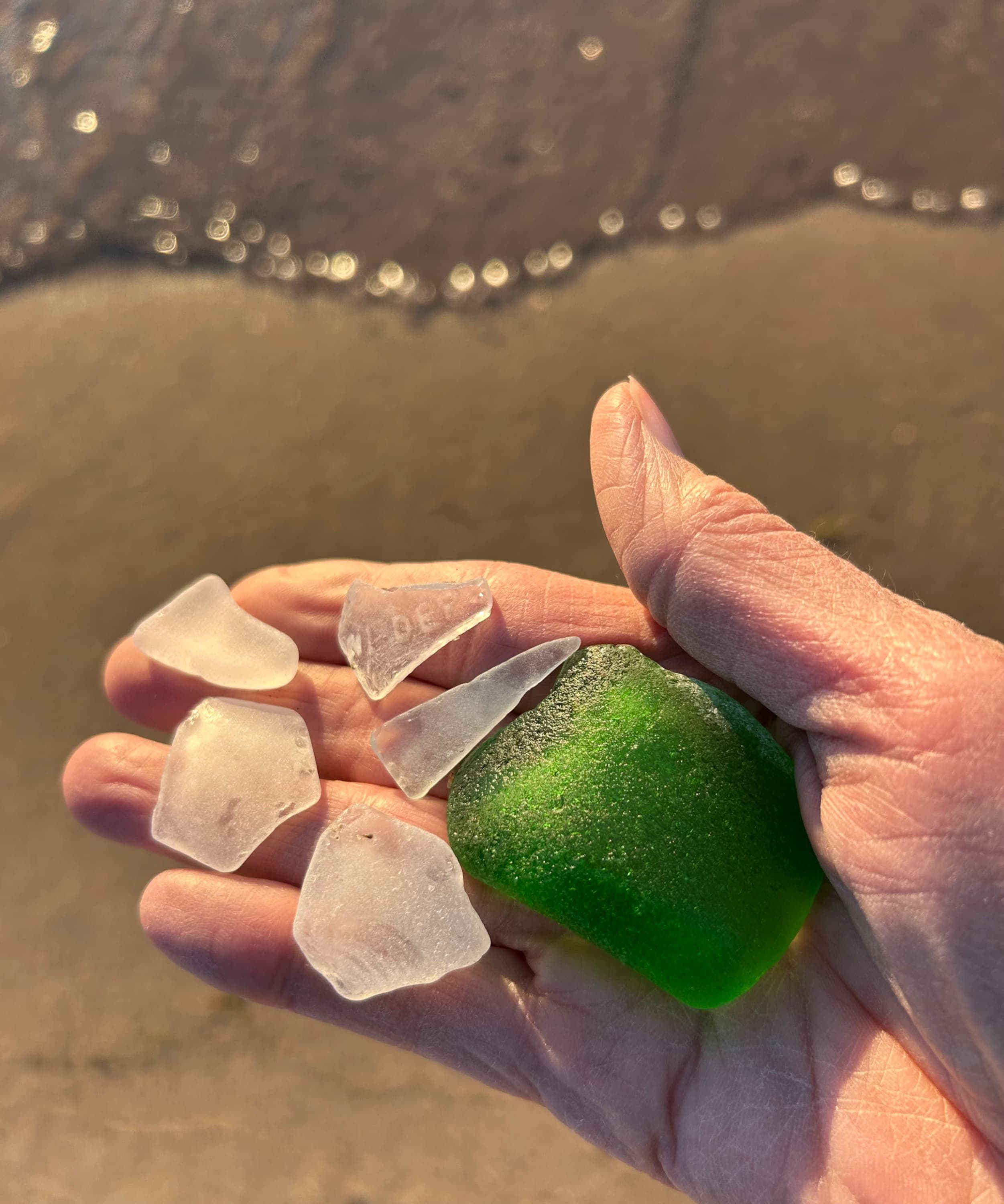 Sea glass found at South of Balm Beach, Canada