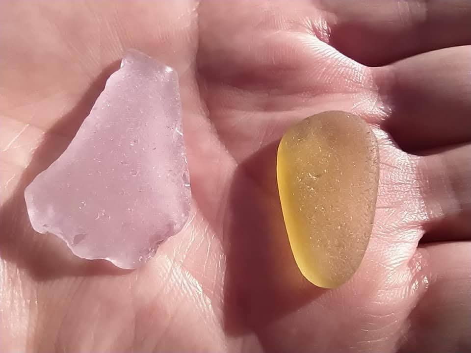 Sea glass collected at Cala Panizo, Spain