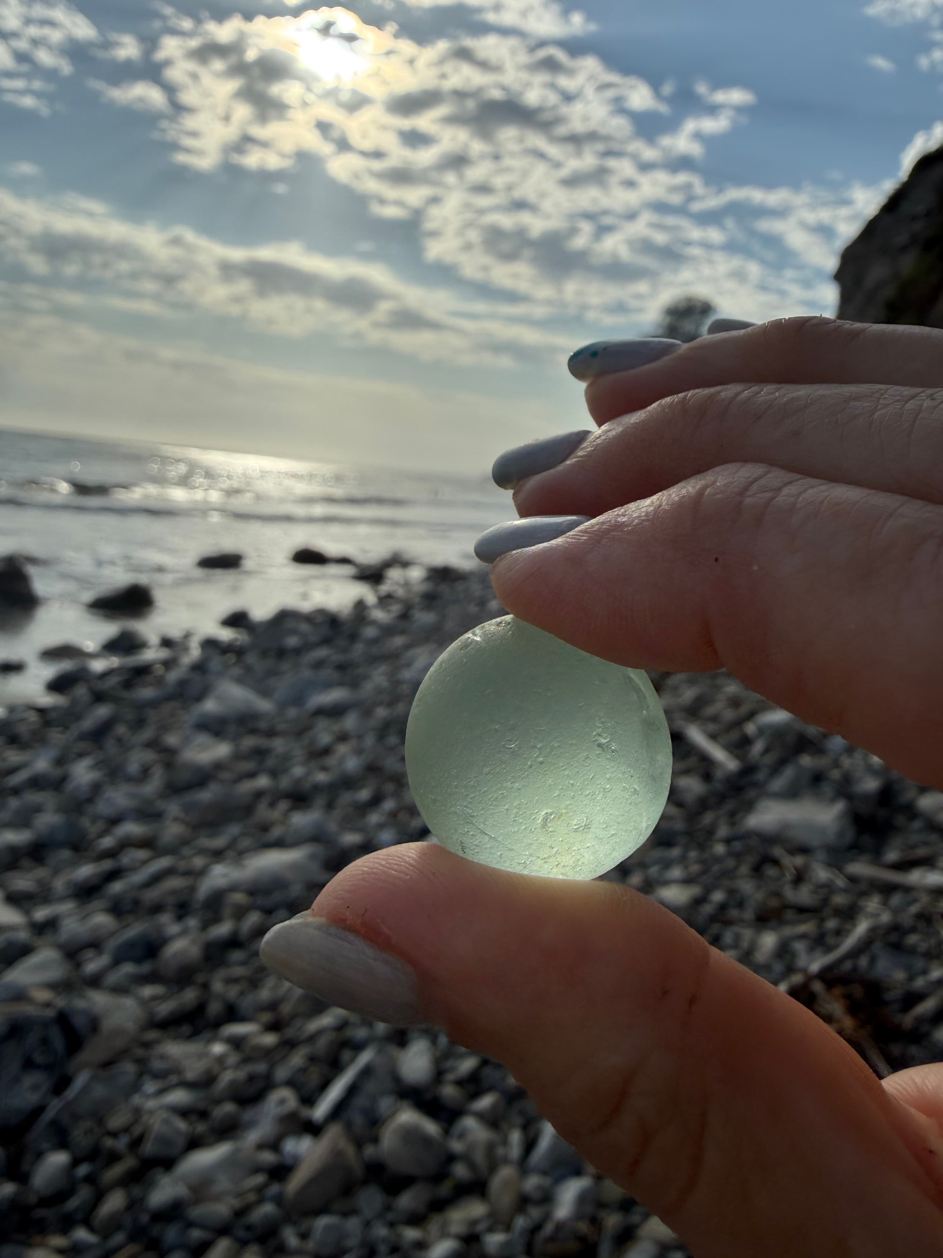 Sea glass collected at Goleta Beach, United States