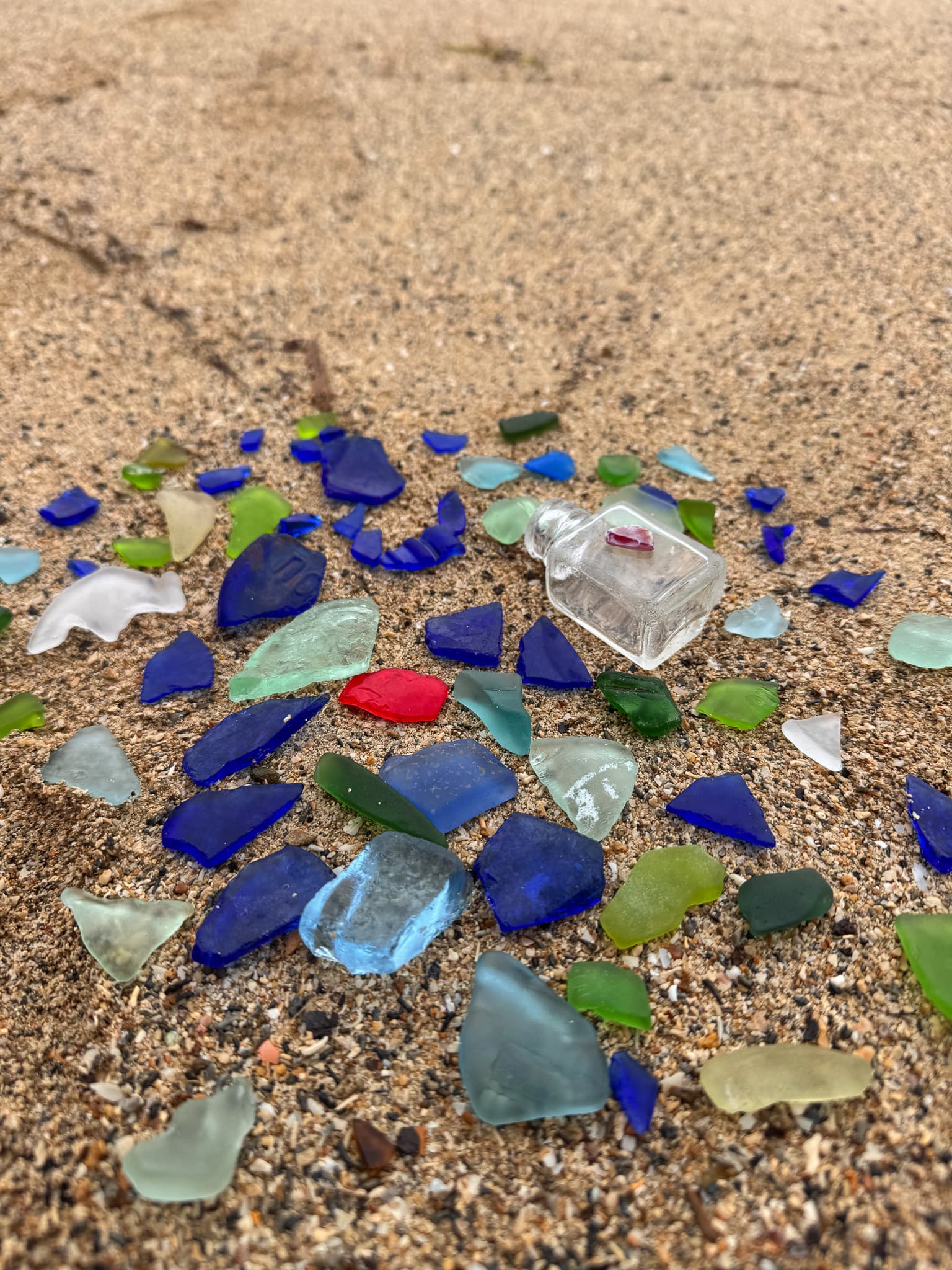 Sea glass found at Kunjita Beach (Sea Glass Beach)