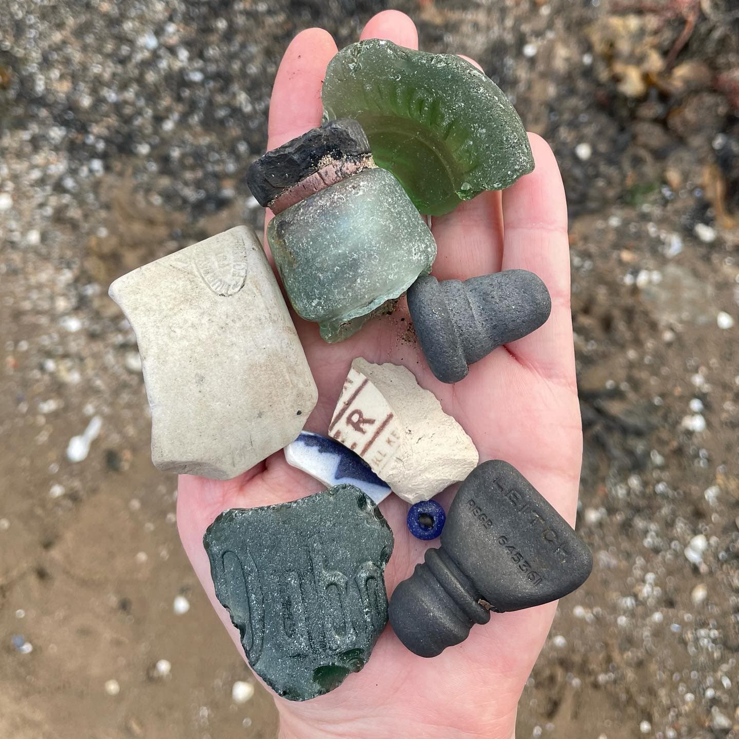 Sea glass collected at Portobello Beach, Edinburgh, United Kingdom