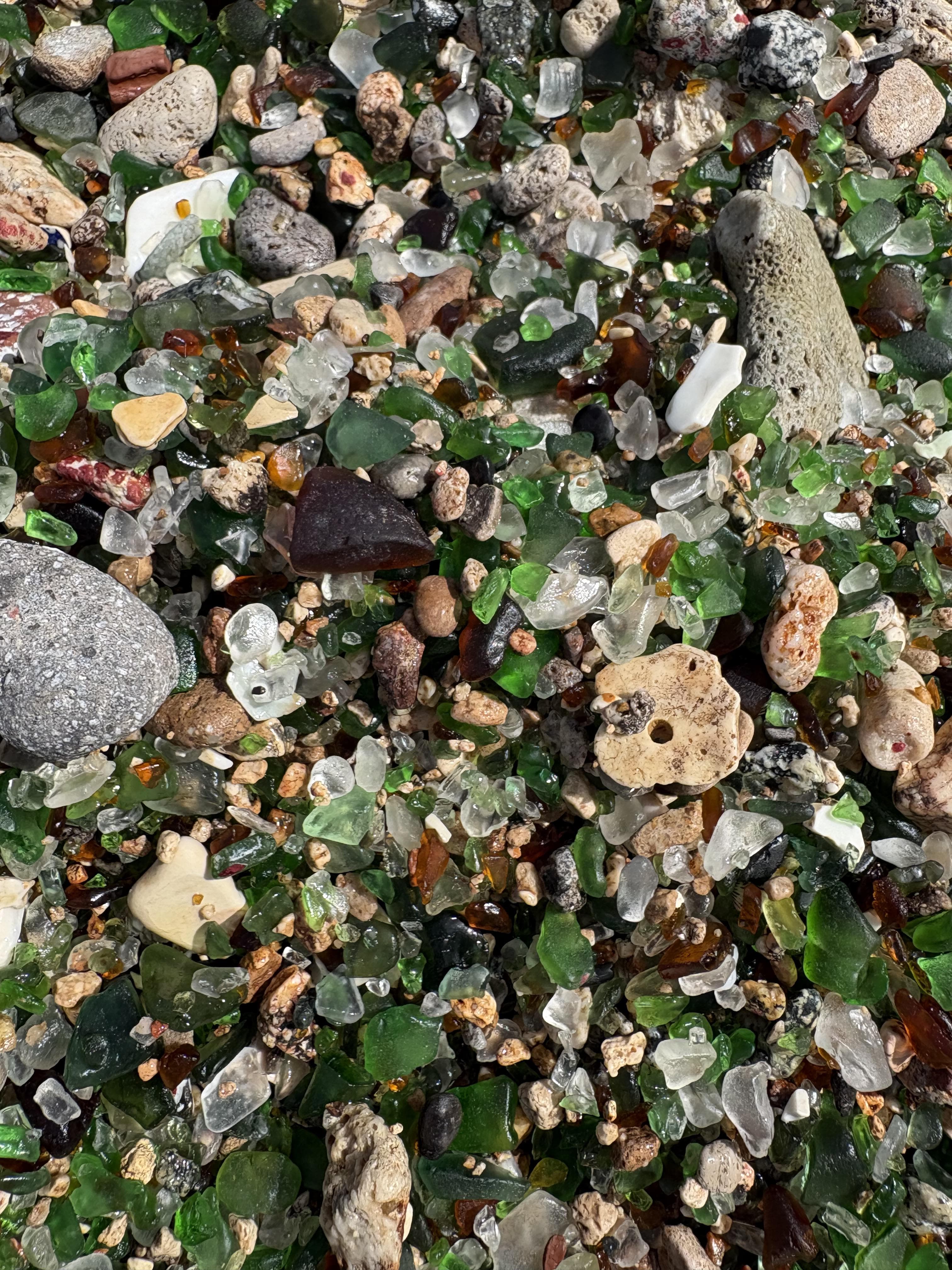 Sea glass collected at Sea Glass Island, Aruba