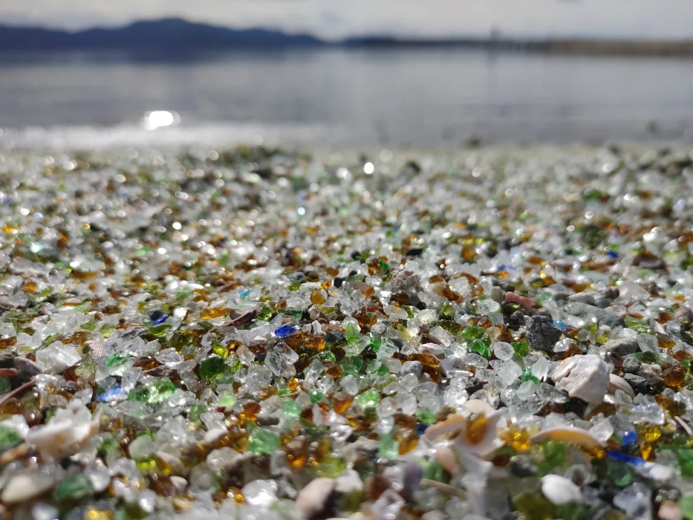Sea glass found at Glass Sand Beach, Omura Bay