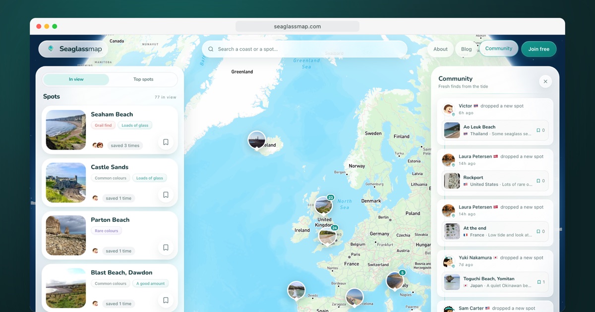Sea Glass Map | Find Sea Glass Beaches & Spots Near You